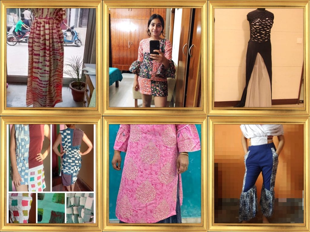 THEME:- RECREATION Our students enjoyed the lockdown period with recreation of their old fabric /dresses to the New future trends. They attend the online classes and Do the hard work because talent and creativity knows no lockdown.